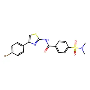 N-[4-(4-bromophenyl)-1,3-thiazol-2-yl]-4-(dimethylsulfamoyl)benzamide structure