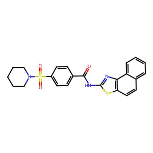 N-(naphtho[1,2-d]thiazol-2-yl)-4-(piperidin-1-ylsulfonyl)benzamide structure