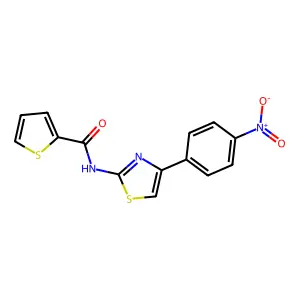 (E)-N-(4-(4-nitrophenyl)thiazol-2(3H)-ylidene)thiophene-2-carboxamide structure