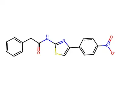 N-[4-(4-nitrophenyl)-1,3-thiazol-2-yl]-2-phenylacetamide structure