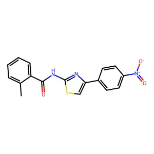 (E)-2-methyl-N-(4-(4-nitrophenyl)thiazol-2(3H)-ylidene)benzamide structure