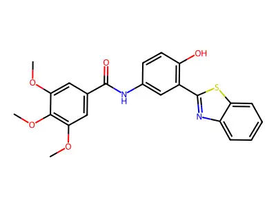 N-(3-(benzo[d]thiazol-2-yl)-4-hydroxyphenyl)-3,4,5-trimethoxybenzamide structure