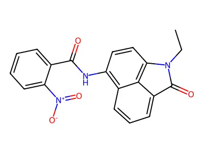 N-(1-ethyl-2-oxo-1,2-dihydrobenzo[cd]indol-6-yl)-2-nitrobenzamide structure