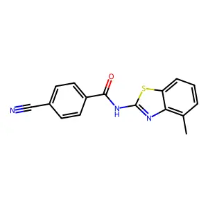 4-cyano-N-(4-methyl-1,3-benzothiazol-2-yl)benzamide structure