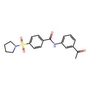 N-(3-acetylphenyl)-4-(pyrrolidine-1-sulfonyl)benzamide structure
