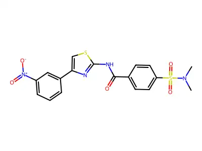 4-(dimethylsulfamoyl)-N-[4-(3-nitrophenyl)-1,3-thiazol-2-yl]benzamide structure