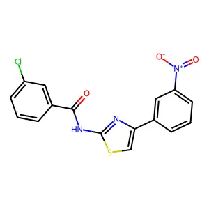 3-chloro-N-[4-(3-nitrophenyl)-1,3-thiazol-2-yl]benzamide structure