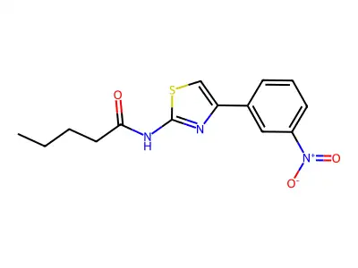 N-(4-(3-nitrophenyl)thiazol-2-yl)pentanamide structure