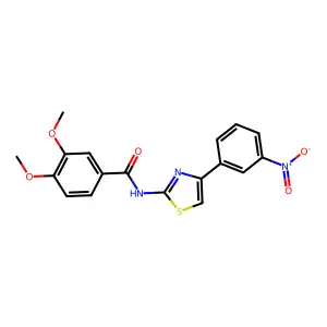 3,4-dimethoxy-N-[4-(3-nitrophenyl)-1,3-thiazol-2-yl]benzamide structure