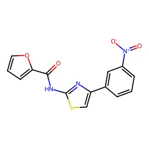 N-[4-(3-nitrophenyl)-1,3-thiazol-2-yl]furan-2-carboxamide structure