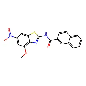 N-(4-methoxy-6-nitro-1,3-benzothiazol-2-yl)naphthalene-2-carboxamide structure