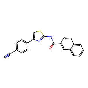 N-[4-(4-cyanophenyl)-1,3-thiazol-2-yl]naphthalene-2-carboxamide structure