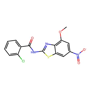 2-chloro-N-(4-methoxy-6-nitro-1,3-benzothiazol-2-yl)benzamide structure