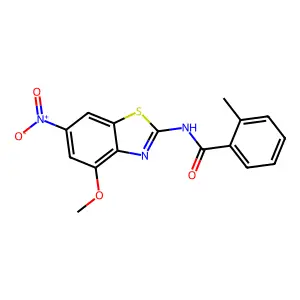 N-(4-methoxy-6-nitro-1,3-benzothiazol-2-yl)-2-methylbenzamide structure