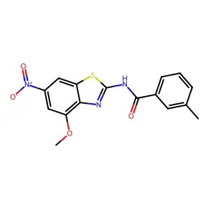 N-(4-methoxy-6-nitro-1,3-benzothiazol-2-yl)-3-methylbenzamide structure
