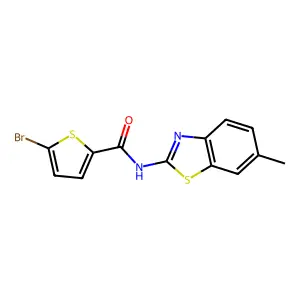 5-bromo-N-(6-methyl-1,3-benzothiazol-2-yl)thiophene-2-carboxamide structure