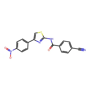 4-cyano-N-[4-(4-nitrophenyl)-1,3-thiazol-2-yl]benzamide structure
