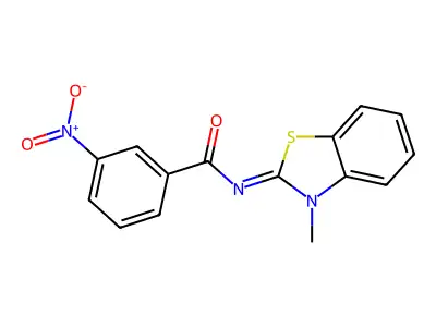 N-(3-methyl-1,3-benzothiazol-2-ylidene)-3-nitrobenzamide structure