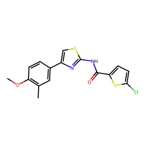 5-chloro-N-[4-(4-methoxy-3-methylphenyl)-1,3-thiazol-2-yl]thiophene-2-carboxamide structure