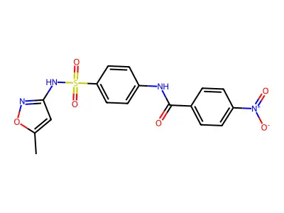 N-[4-[(5-methyl-1,2-oxazol-3-yl)sulfamoyl]phenyl]-4-nitrobenzamide structure