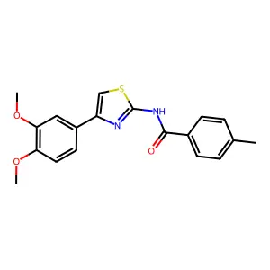 N-[4-(3,4-dimethoxyphenyl)-1,3-thiazol-2-yl]-4-methylbenzamide structure