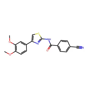 4-cyano-N-[4-(3,4-dimethoxyphenyl)-1,3-thiazol-2-yl]benzamide structure