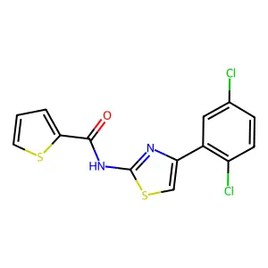 N-(4-(2,5-dichlorophenyl)thiazol-2-yl)thiophene-2-carboxamide structure
