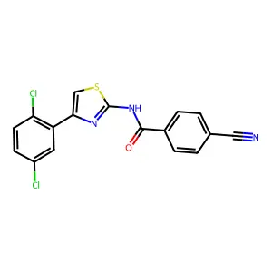 4-cyano-N-[4-(2,5-dichlorophenyl)-1,3-thiazol-2-yl]benzamide structure