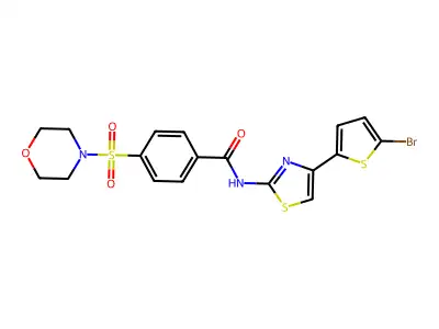 N-(4-(5-bromothiophen-2-yl)thiazol-2-yl)-4-(morpholinosulfonyl)benzamide structure