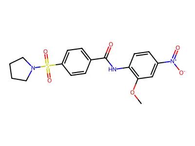 N-(2-methoxy-4-nitrophenyl)-4-(pyrrolidin-1-ylsulfonyl)benzamide structure