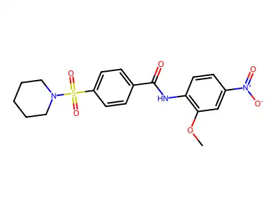 N-(2-methoxy-4-nitrophenyl)-4-(piperidin-1-ylsulfonyl)benzamide structure