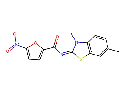 (E)-N-(3,6-dimethylbenzo[d]thiazol-2(3H)-ylidene)-5-nitrofuran-2-carboxamide structure