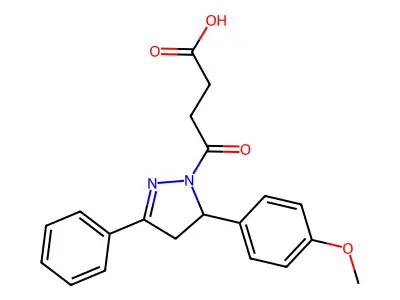 4-[5-(4-methoxyphenyl)-3-phenyl-4,5-dihydro-1H-pyrazol-1-yl]-4-oxobutanoic acid structure