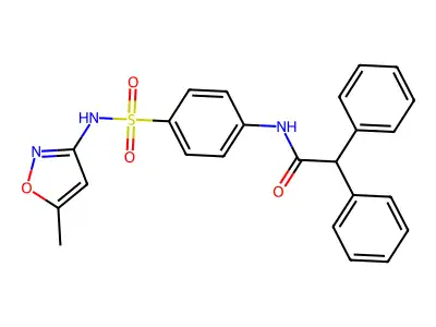 N-(4-{[(5-methyl-3-isoxazolyl)amino]sulfonyl}phenyl)-2,2-diphenylacetamide structure