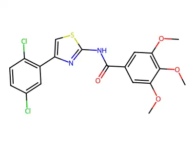 N-[4-(2,5-dichlorophenyl)-1,3-thiazol-2-yl]-3,4,5-trimethoxybenzamide structure