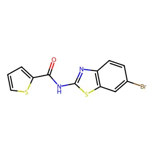 N-(6-bromo-1,3-benzothiazol-2-yl)thiophene-2-carboxamide structure