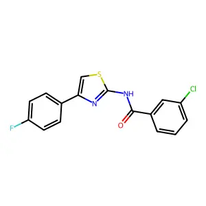 3-chloro-N-[4-(4-fluorophenyl)-1,3-thiazol-2-yl]benzamide structure