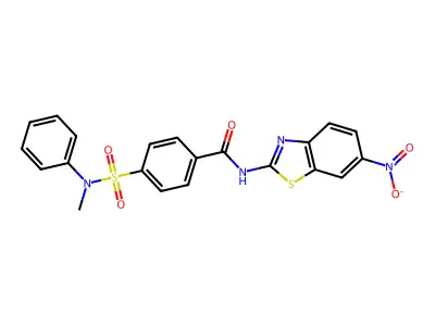 4-[methyl(phenyl)sulfamoyl]-N-(6-nitro-1,3-benzothiazol-2-yl)benzamide structure