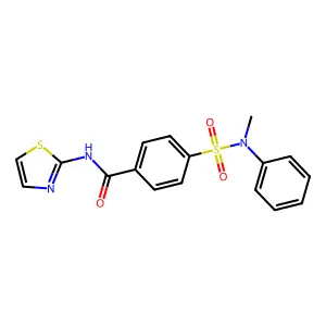 4-[methyl(phenyl)sulfamoyl]-N-(1,3-thiazol-2-yl)benzamide structure