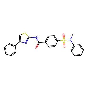 4-[methyl(phenyl)sulfamoyl]-N-(4-phenyl-1,3-thiazol-2-yl)benzamide structure