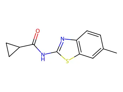 N-(6-methyl-1,3-benzothiazol-2-yl)cyclopropanecarboxamide structure