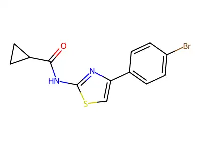 N-[4-(4-bromophenyl)-1,3-thiazol-2-yl]cyclopropanecarboxamide structure