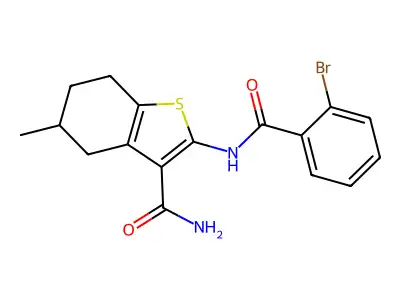 2-(2-Bromobenzamido)-5-methyl-4,5,6,7-tetrahydrobenzo[b]thiophene-3-carboxamide structure