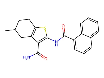 2-(1-Naphthamido)-5-methyl-4,5,6,7-tetrahydrobenzo[b]thiophene-3-carboxamide structure