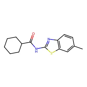 N-(6-methyl-1,3-benzothiazol-2-yl)cyclohexanecarboxamide structure
