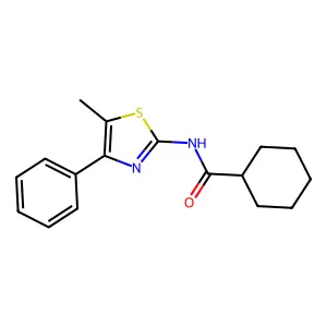 N-(5-methyl-4-phenyl-1,3-thiazol-2-yl)cyclohexanecarboxamide structure