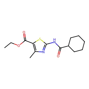 Ethyl 2-[(cyclohexylcarbonyl)amino]-4-methyl-1,3-thiazole-5-carboxylate structure