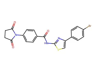 N-[4-(4-bromophenyl)-1,3-thiazol-2-yl]-4-(2,5-dioxopyrrolidin-1-yl)benzamide structure
