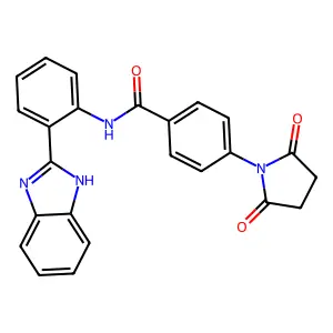 N-(2-(1H-benzo[d]imidazol-2-yl)phenyl)-4-(2,5-dioxopyrrolidin-1-yl)benzamide structure
