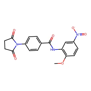 4-(2,5-dioxopyrrolidin-1-yl)-N-(2-methoxy-5-nitrophenyl)benzamide structure